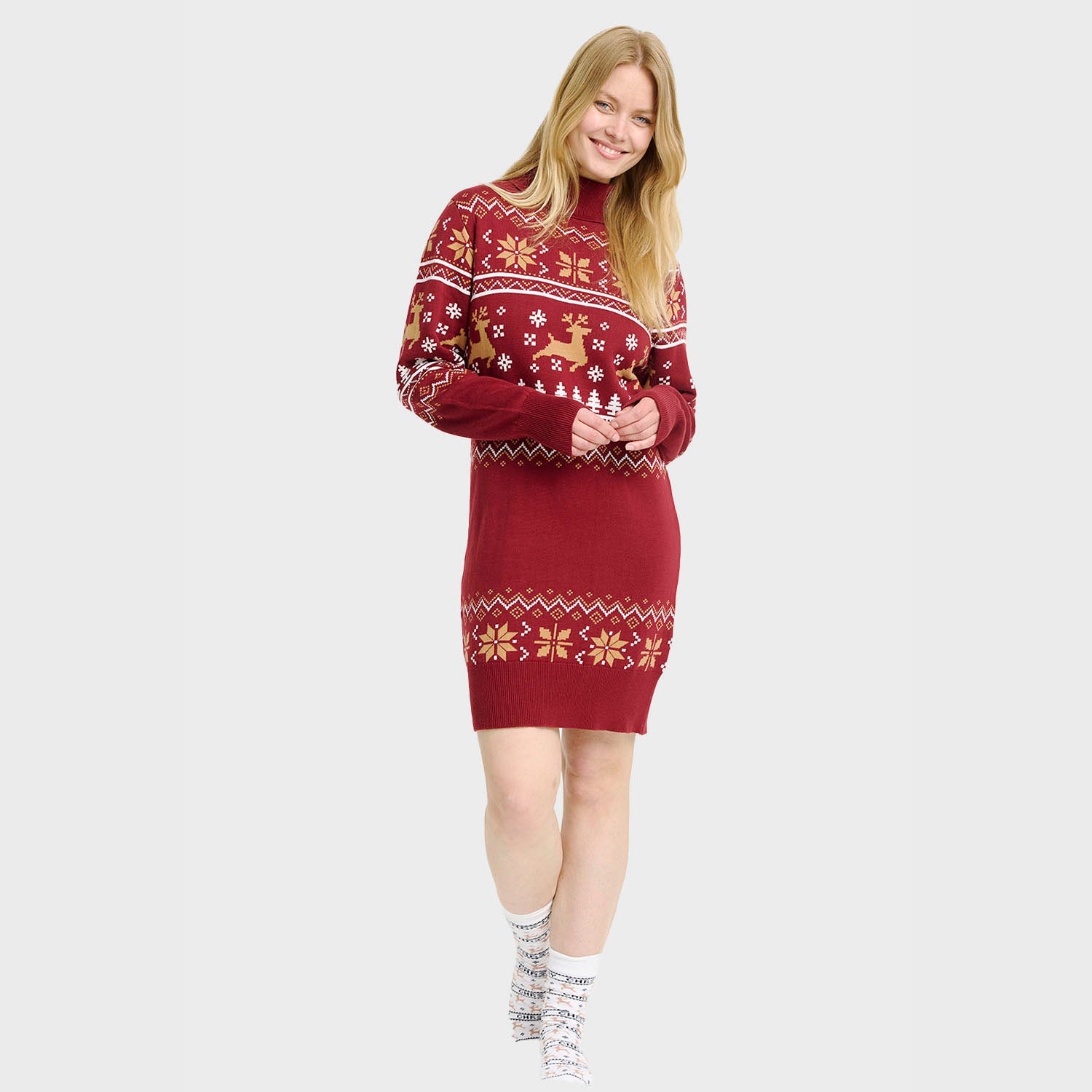 Turtleneck Christmas Dress – Women
